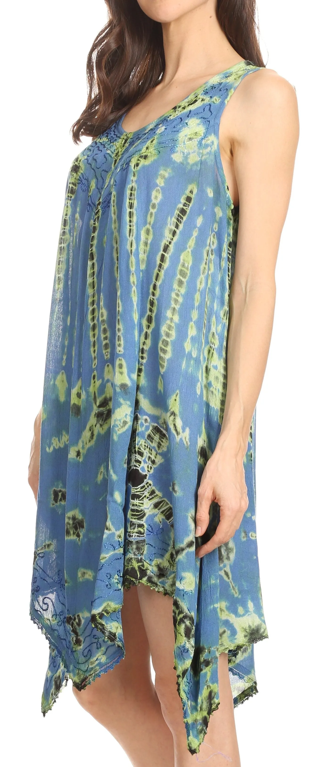 Sakkas Jula Women's Swing Shift Loose Sleeveless Short Cocktail Dress Cover-up