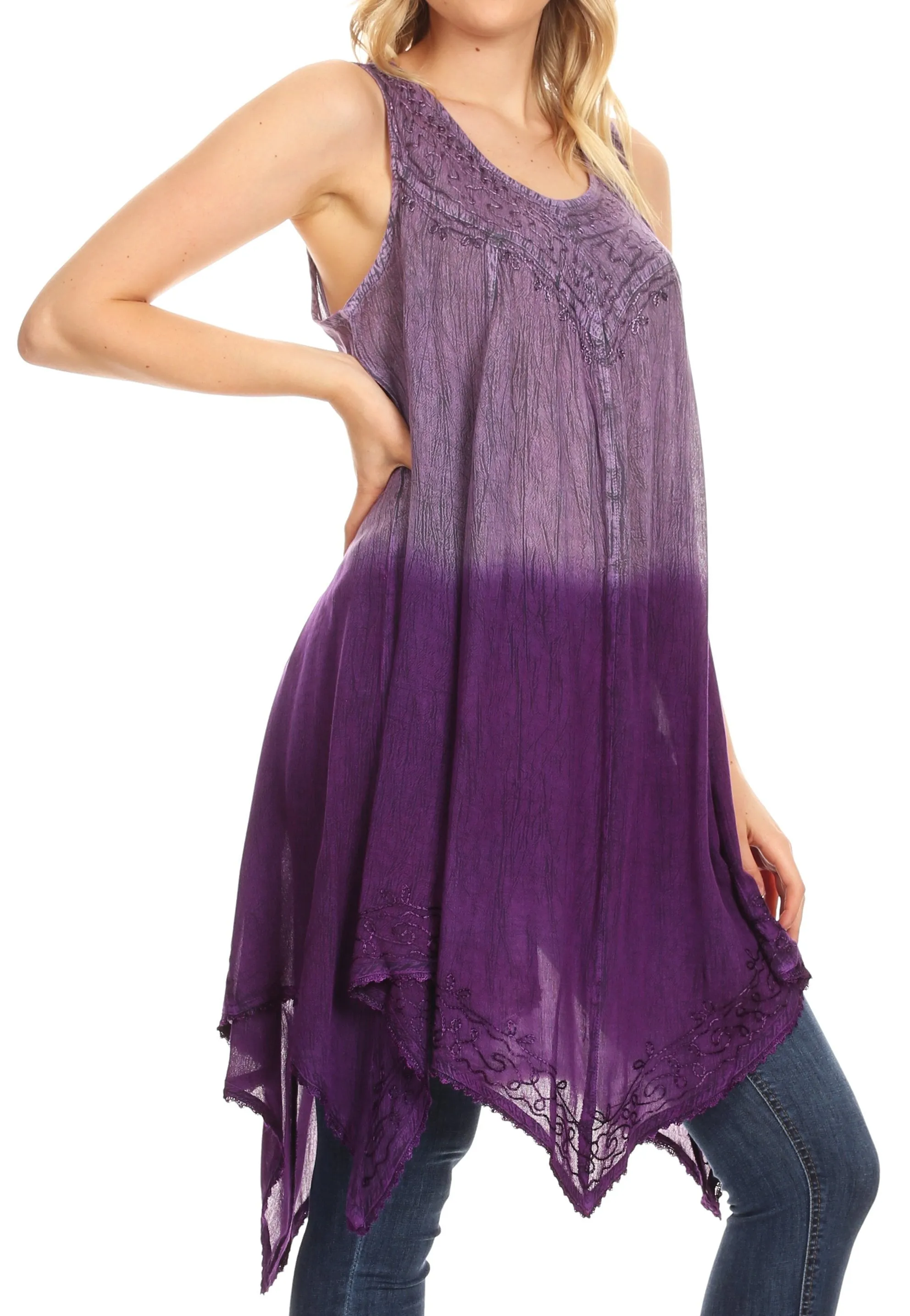 Sakkas Jula Women's Swing Shift Loose Sleeveless Short Cocktail Dress Cover-up