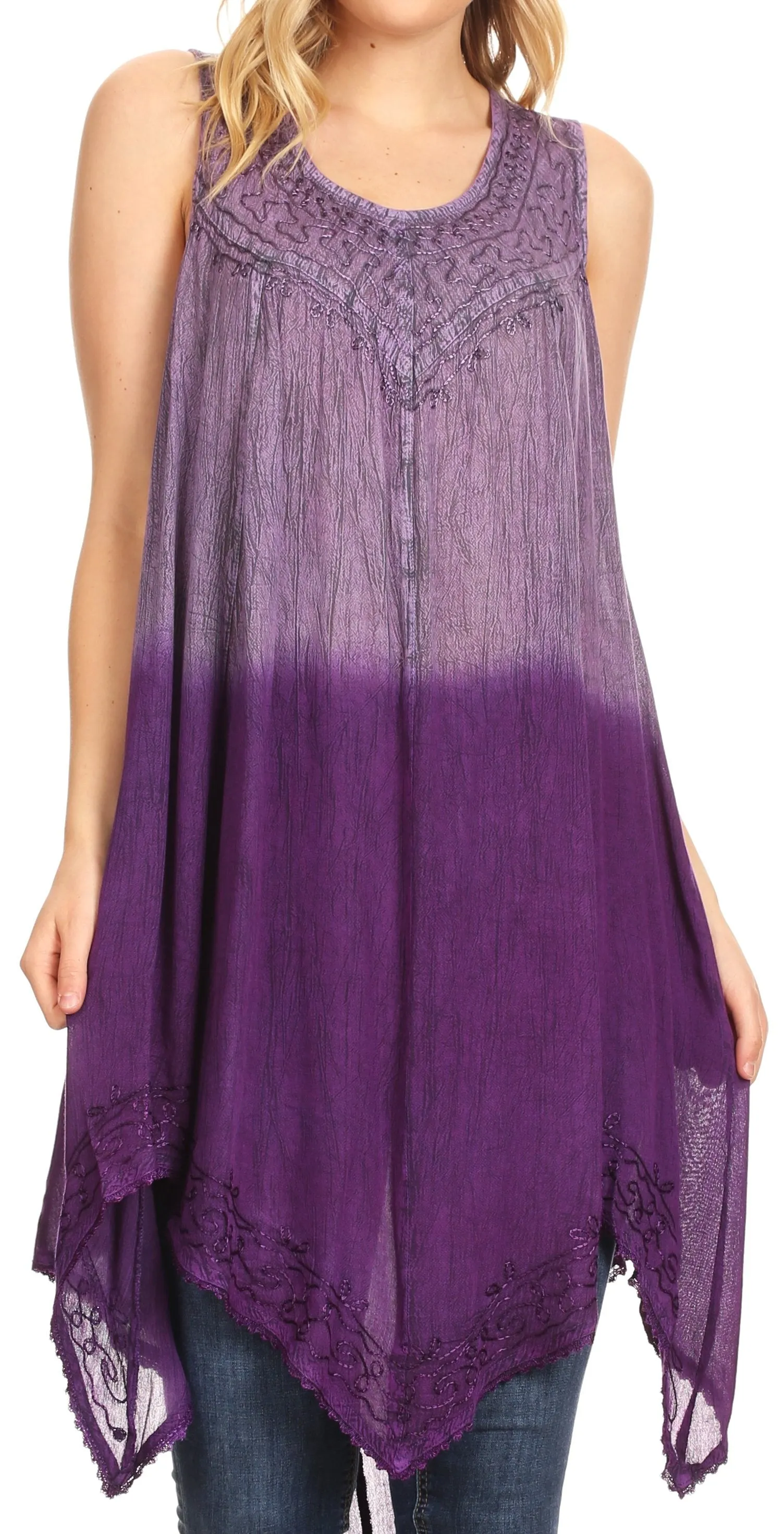 Sakkas Jula Women's Swing Shift Loose Sleeveless Short Cocktail Dress Cover-up