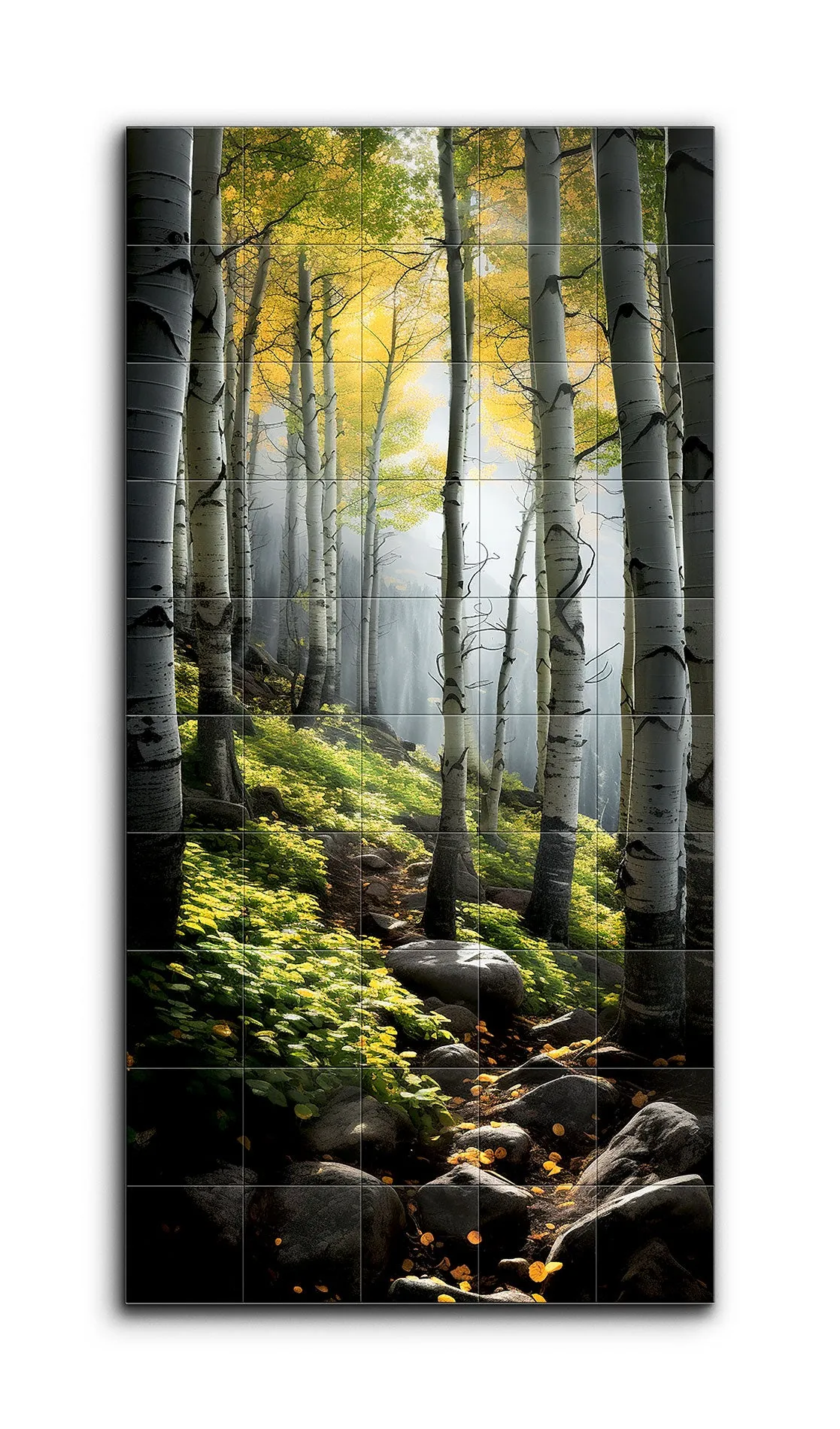 Serene Birch Forest: Summer to Autumn Transition