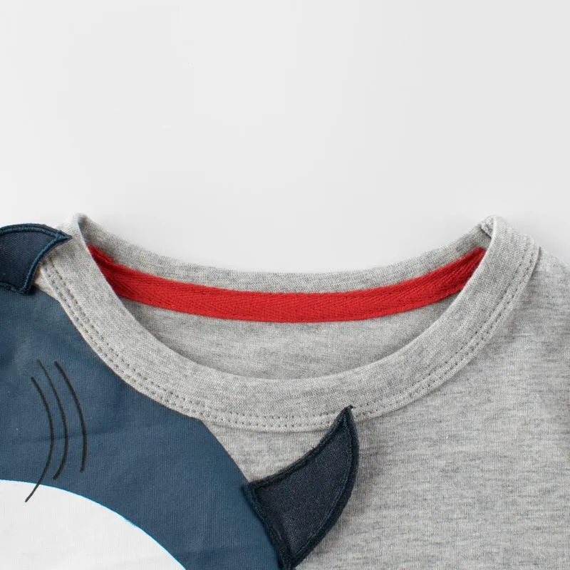 Short Sleeve 3D Shark Pattern T-shirt for Boys
