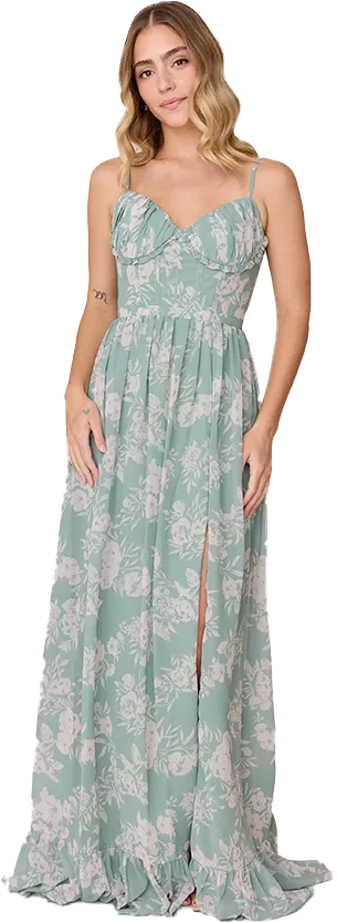 Shylah Chiffon Floral Print Dress | Made To Order