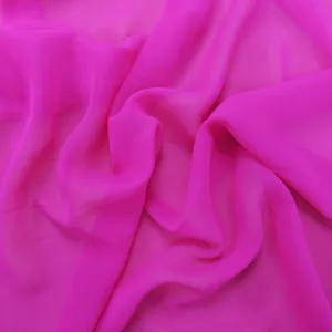 Silk Georgette Chiffon Fabric 54" Fuchsia Solid 10mm 100% Silk