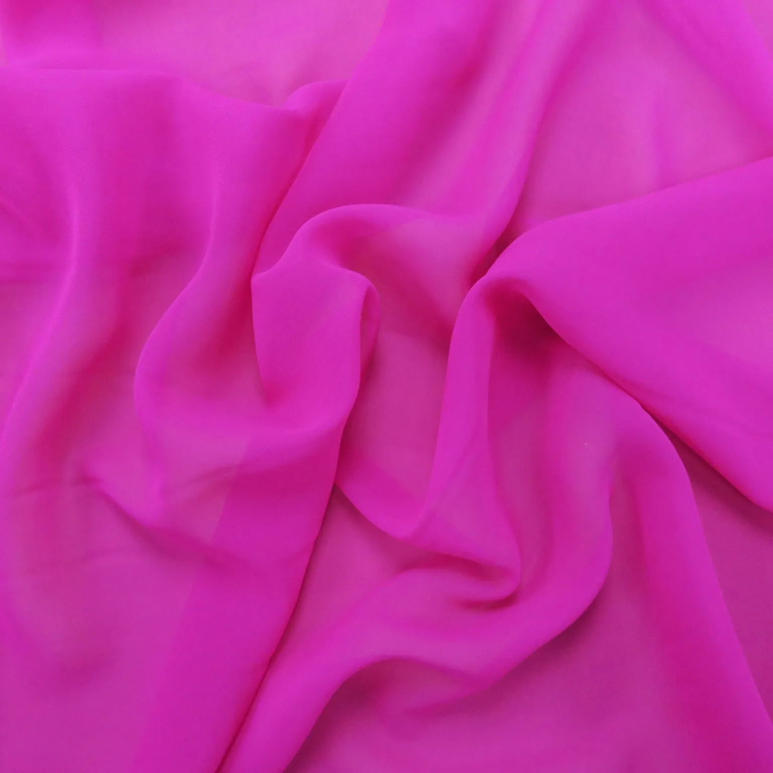 Silk Georgette Chiffon Fabric 54" Fuchsia Solid 10mm 100% Silk