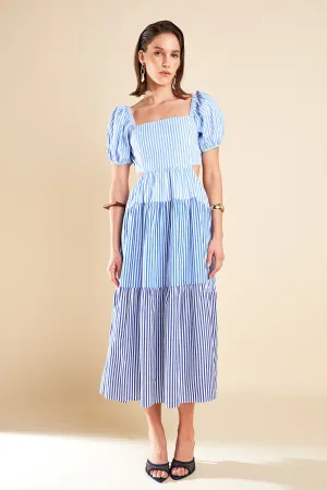 Stripe Color Block Midi Dress
