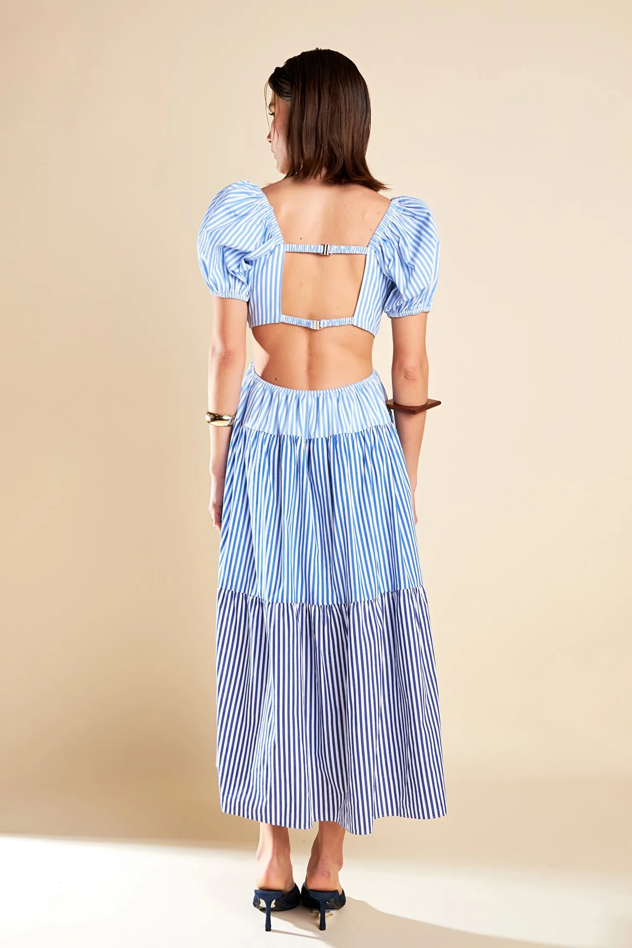Stripe Color Block Midi Dress