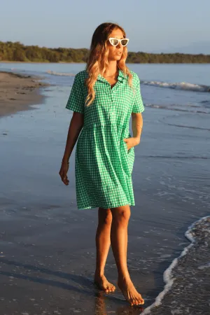 Sunshine Villa Dress Green in Cotton