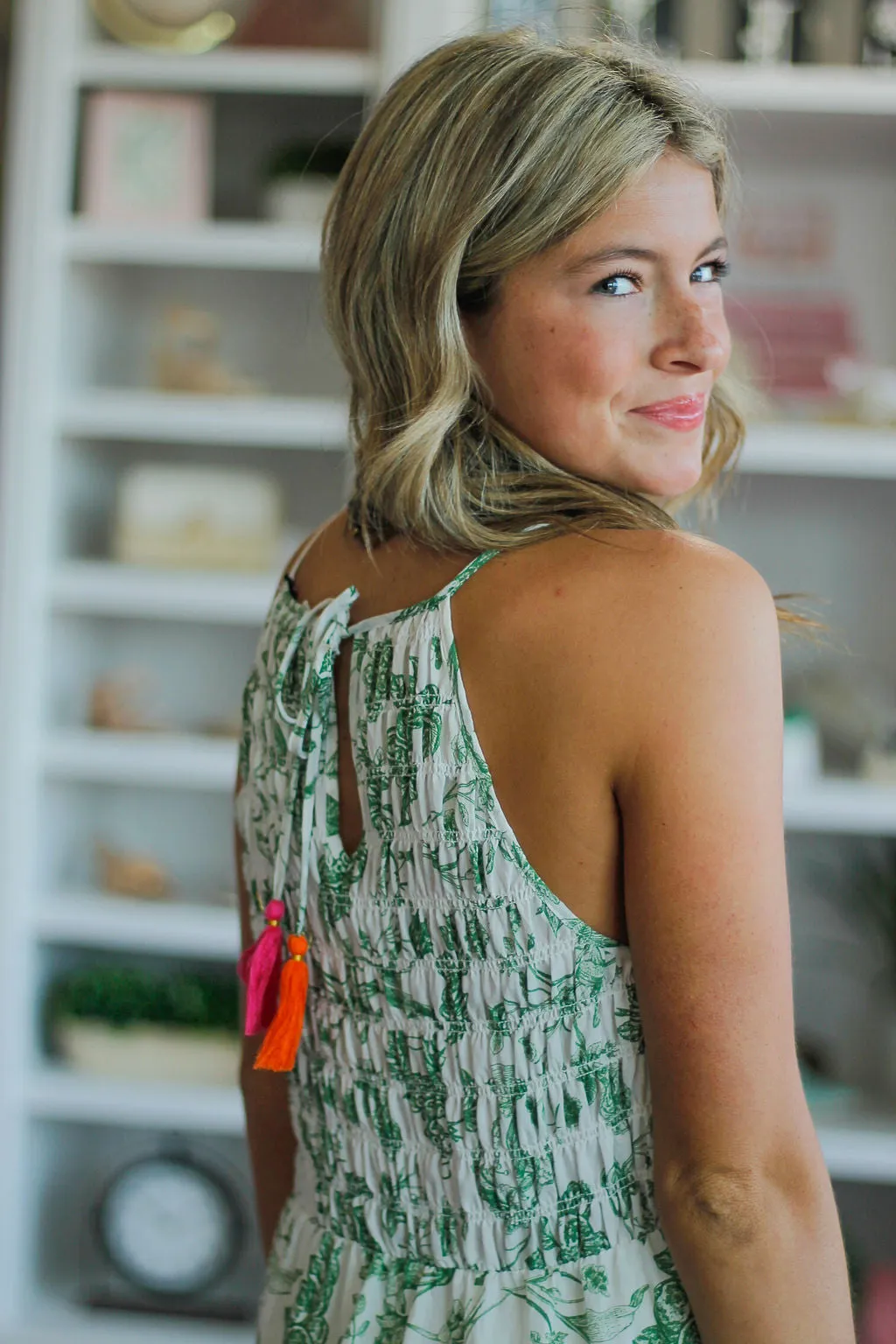Sweet Green Floral Dress
