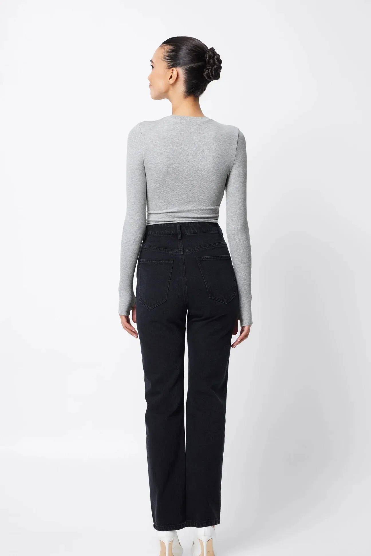 The Brooklyn Top in Grey Marle