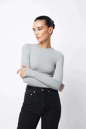 The Brooklyn Top in Grey Marle