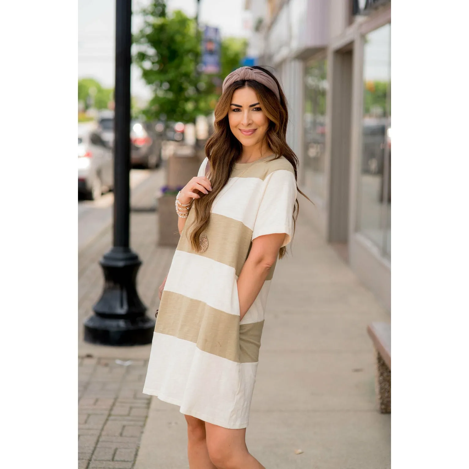 Thick Striped Tee Dress