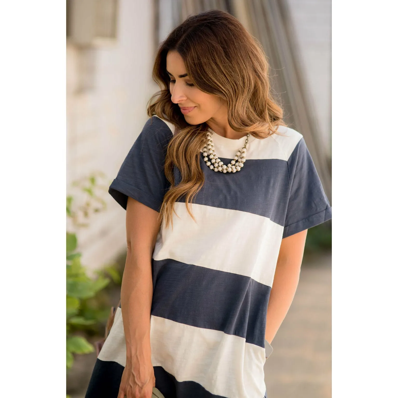 Thick Striped Tee Dress