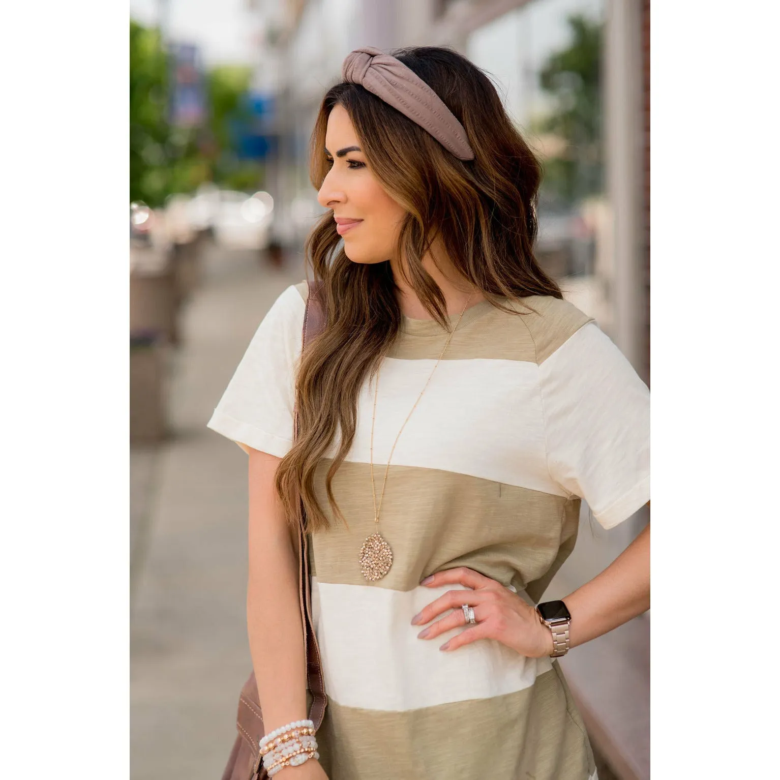 Thick Striped Tee Dress