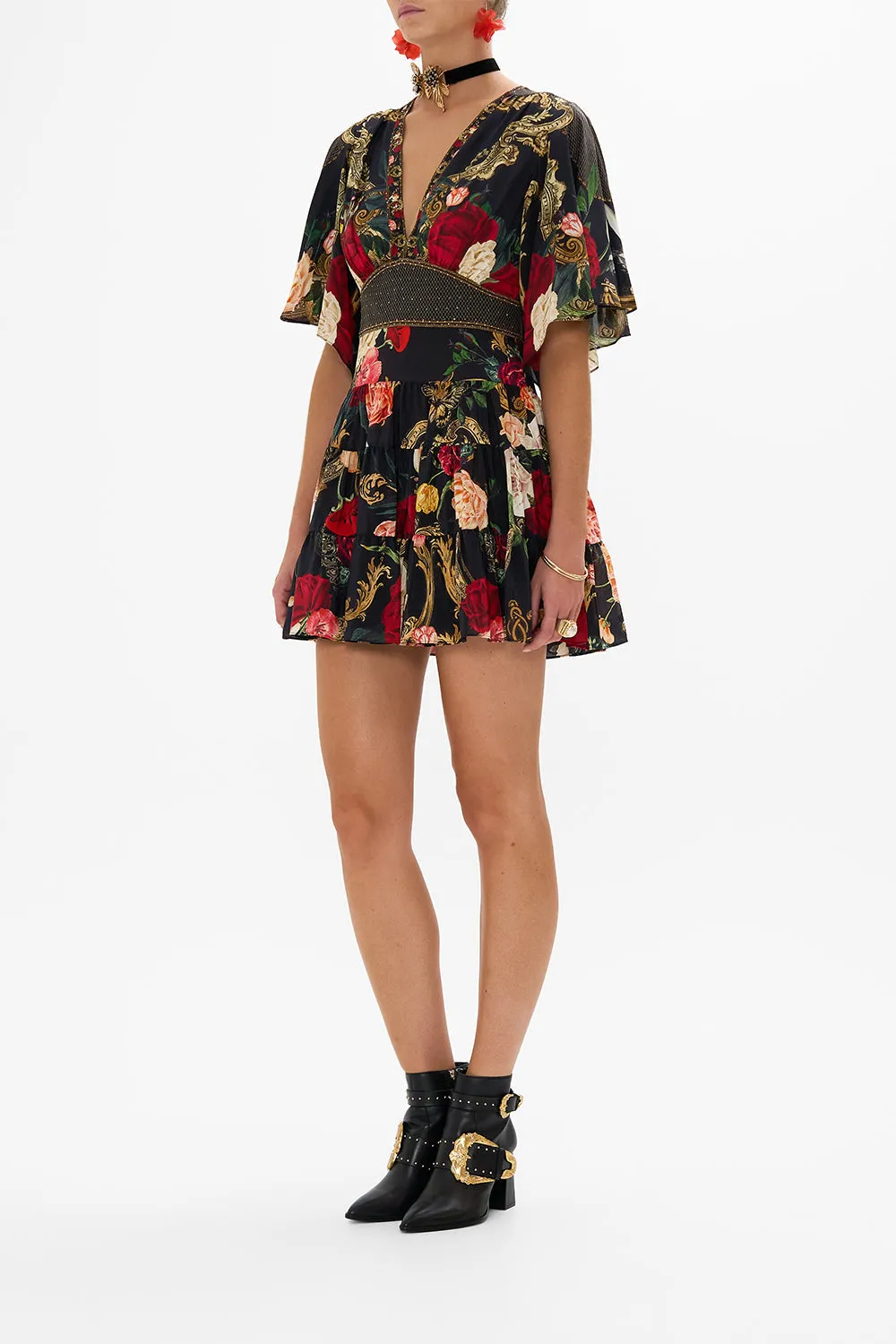 TIERED SKIRT MINI DRESS MAGIC IN THE MANUSCRIPTS