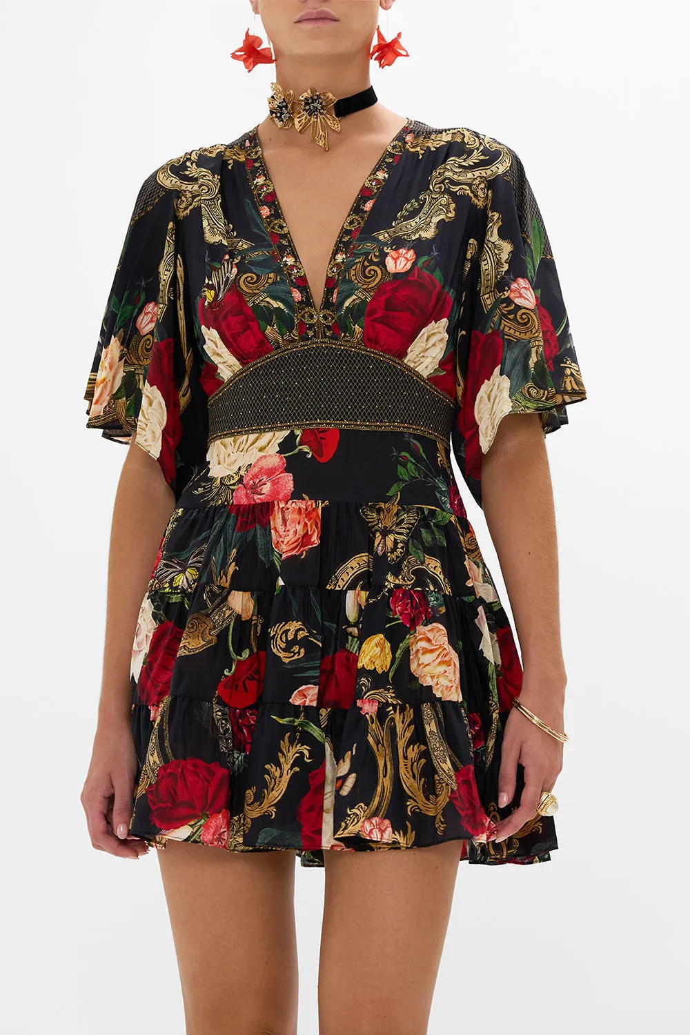 TIERED SKIRT MINI DRESS MAGIC IN THE MANUSCRIPTS