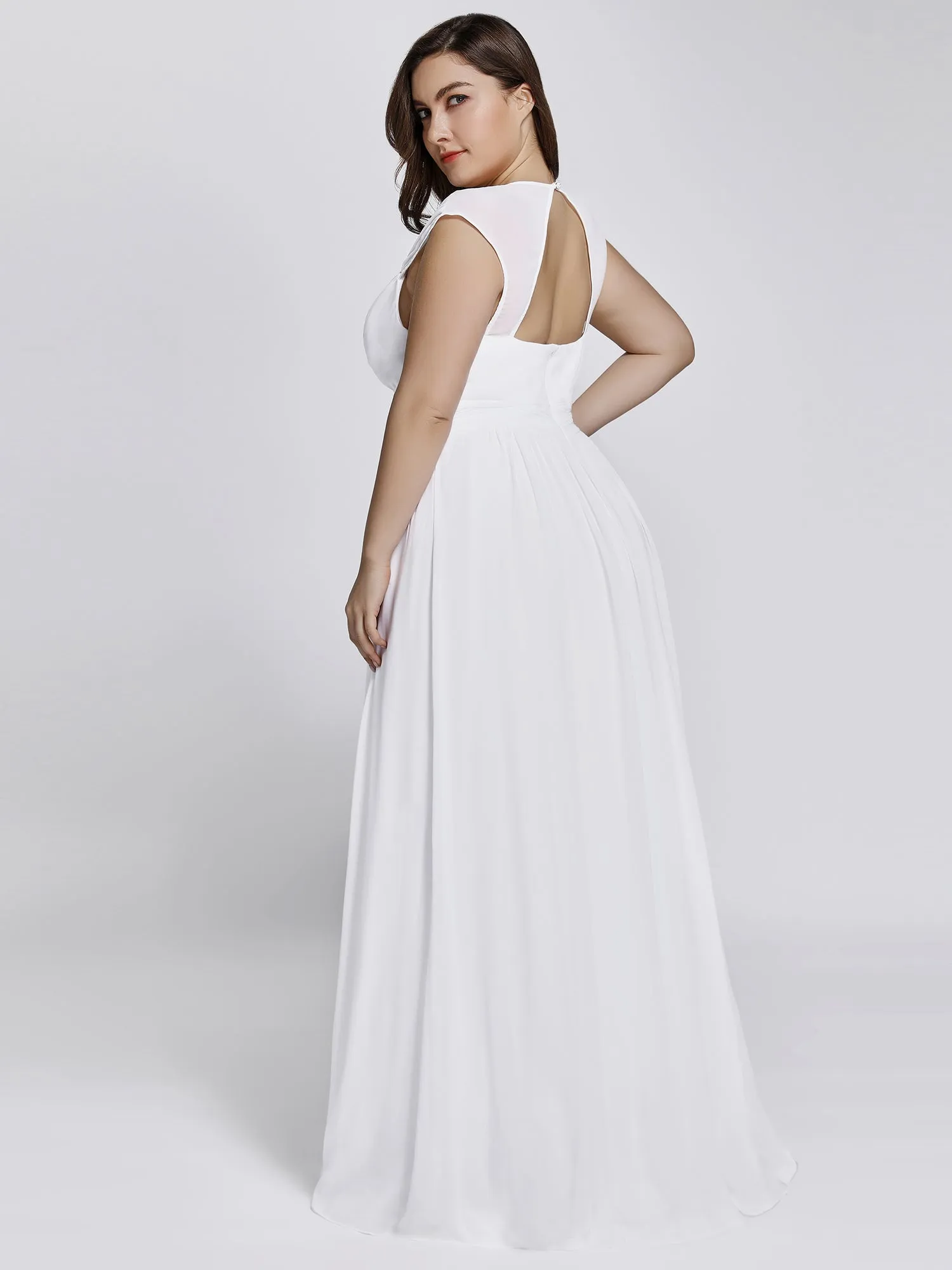 Tina chiffon wedding gown in white Express NZ wide