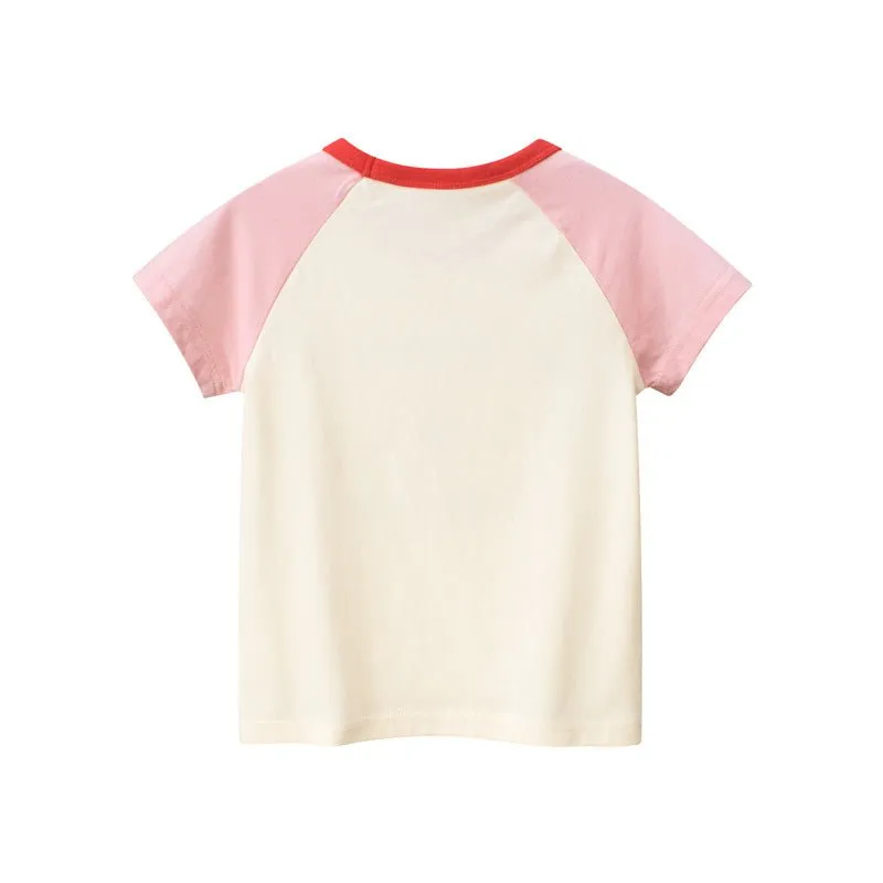 Toddler/Kid Girl's Bear Print Design Summer T-shirt