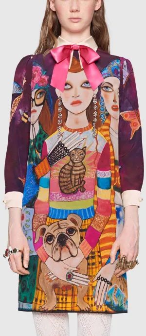 'Unskilled Worker' Print Mini Dress