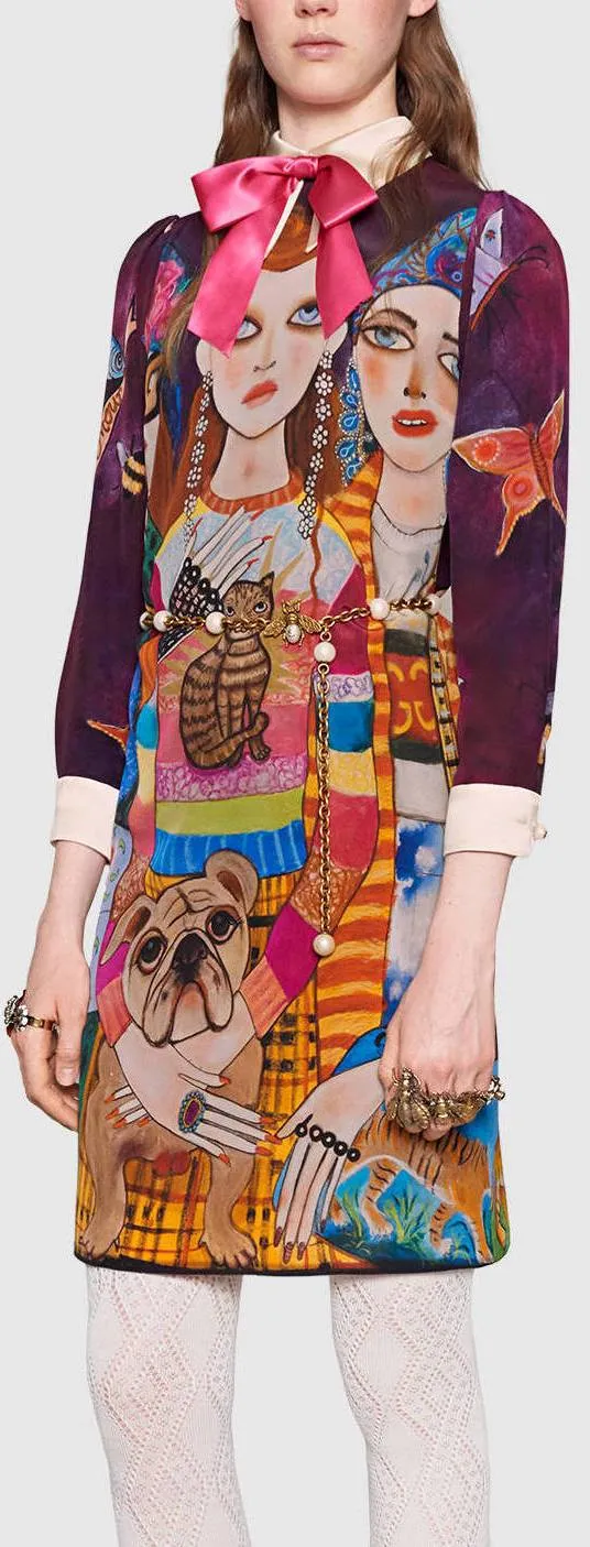 'Unskilled Worker' Print Mini Dress