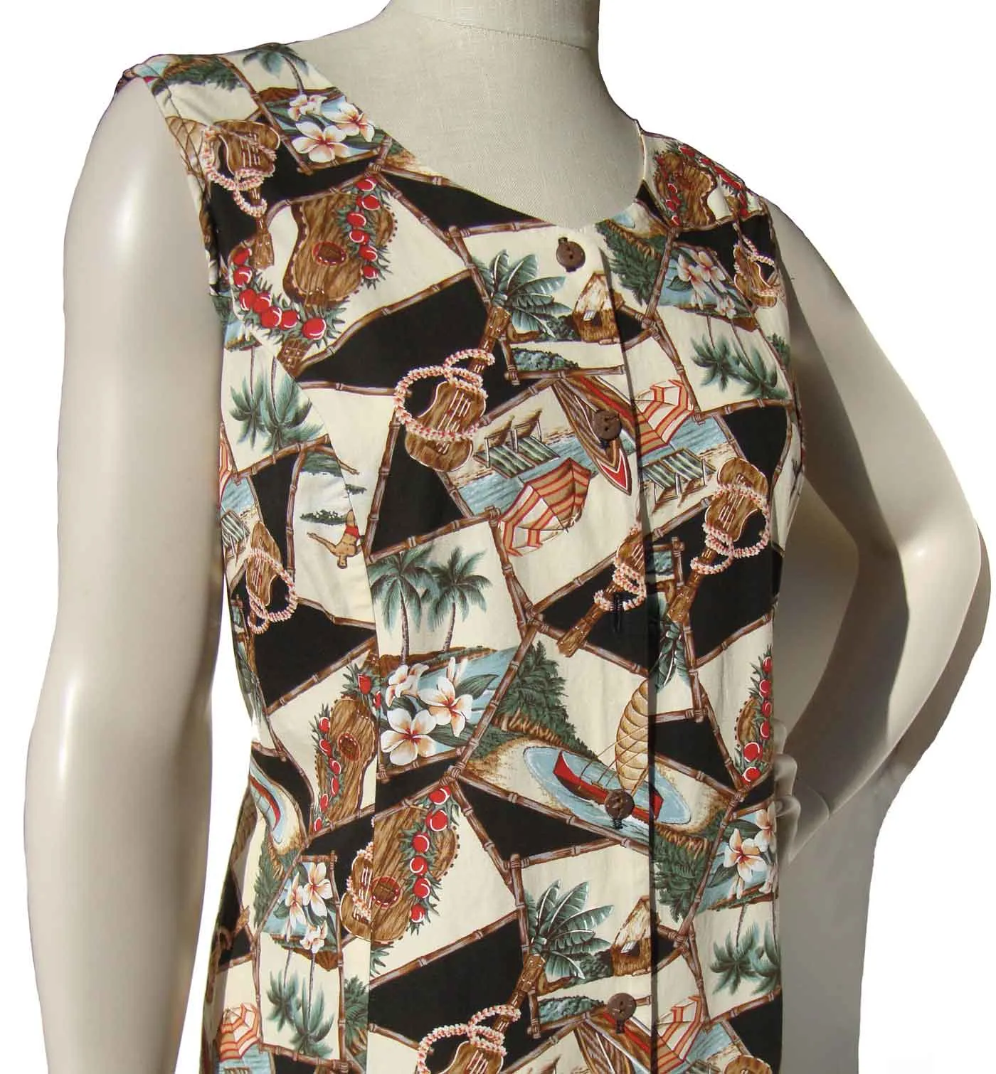Vintage Hilo Hattie Hawaiian Dress Cotton Shift M / L
