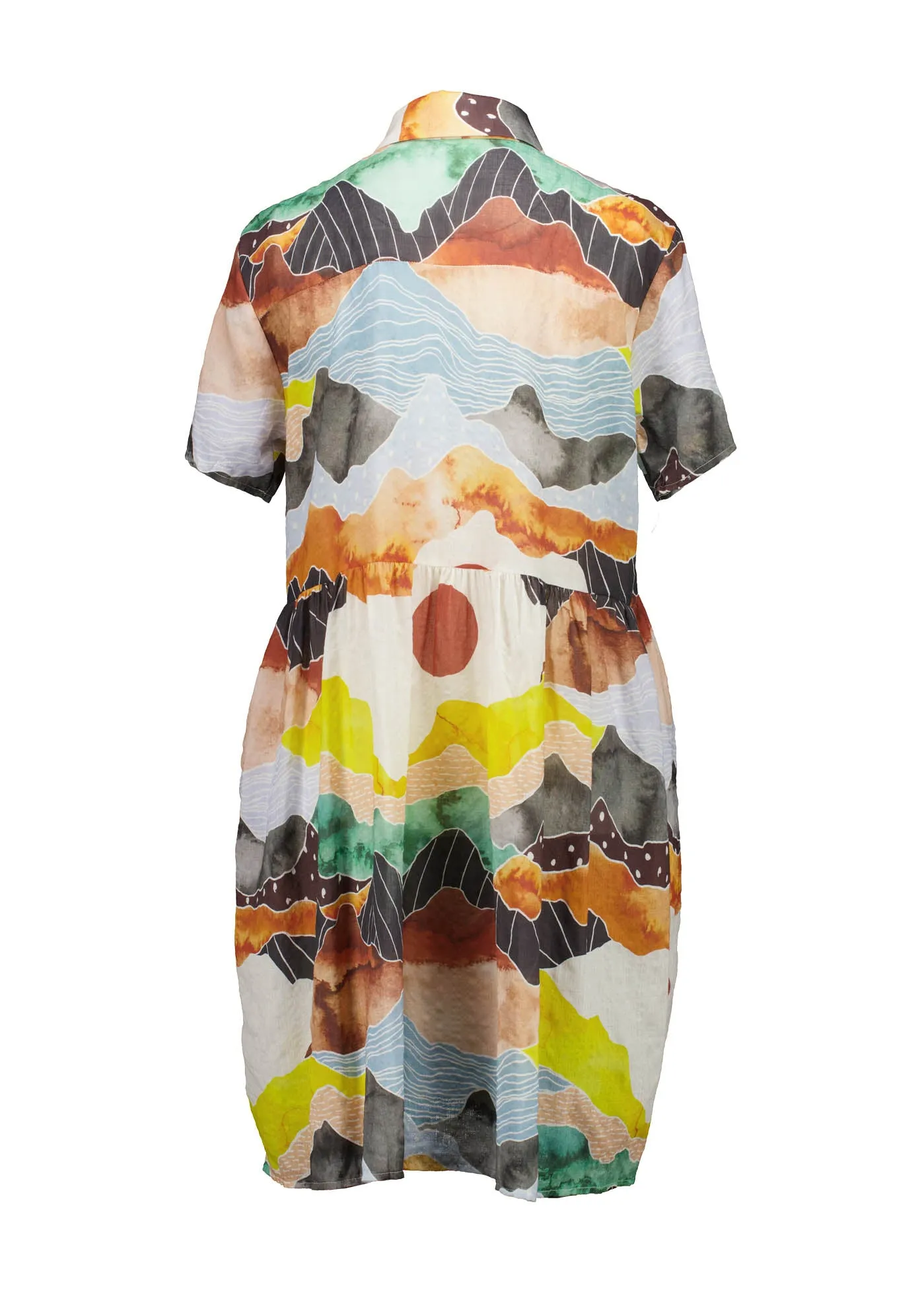 Vista Villa Dress Orange in Seersucker