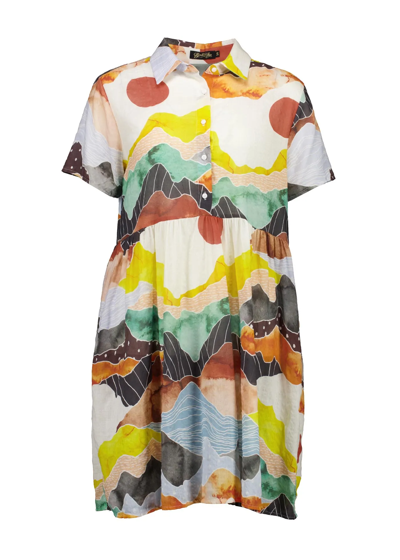 Vista Villa Dress Orange in Seersucker