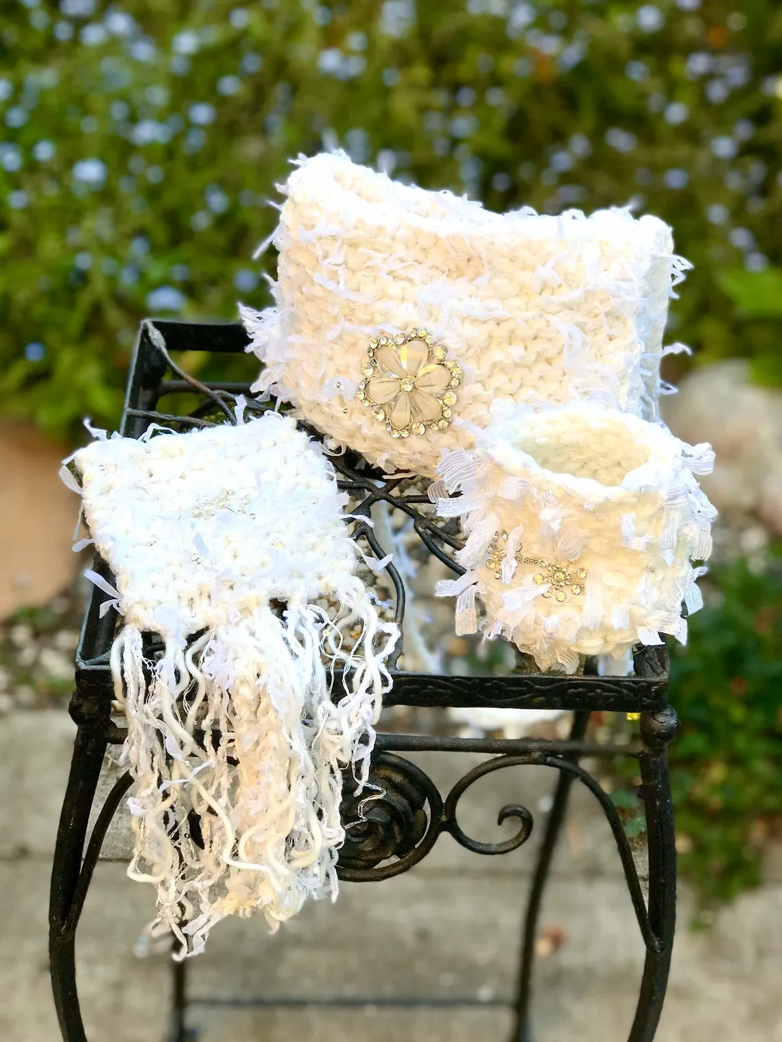White Knitted Necklace