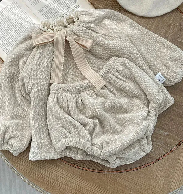 Winter Baby Double Layered Blouse & Bloomer 2Pcs Set