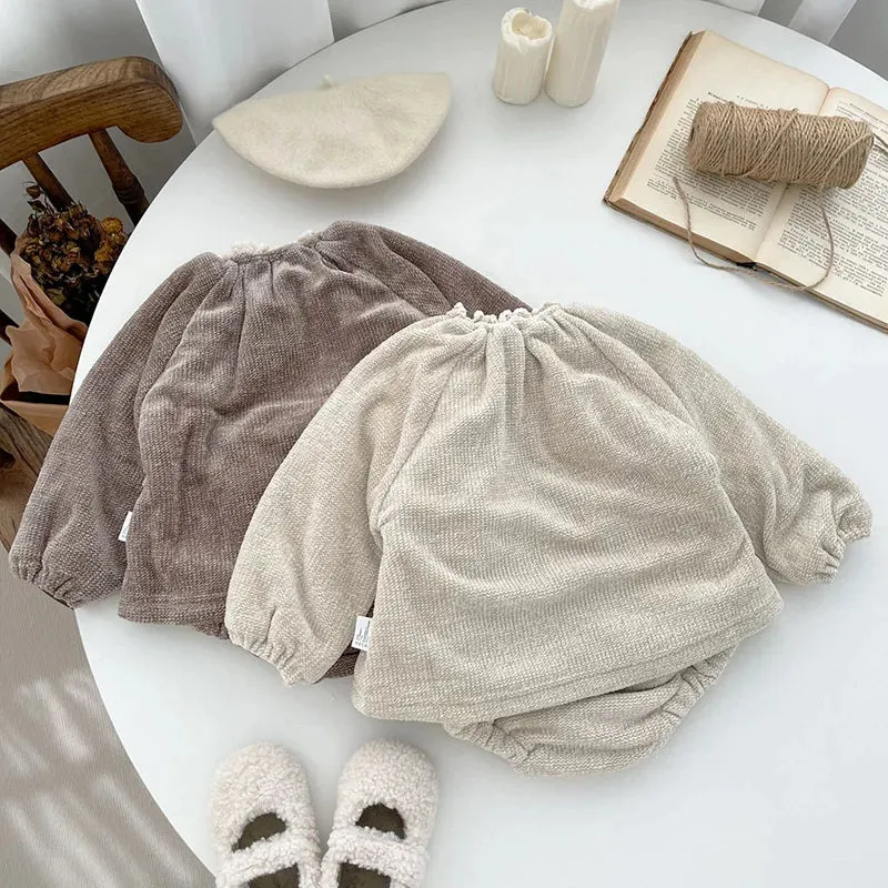Winter Baby Double Layered Blouse & Bloomer 2Pcs Set