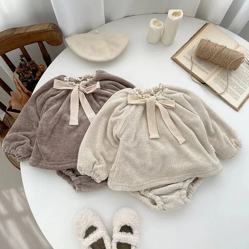 Winter Baby Double Layered Blouse & Bloomer 2Pcs Set