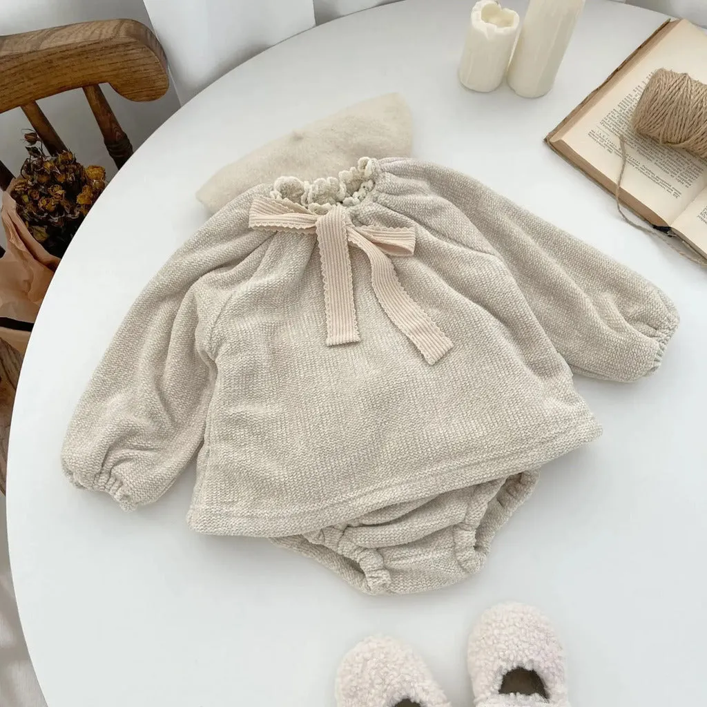Winter Baby Double Layered Blouse & Bloomer 2Pcs Set