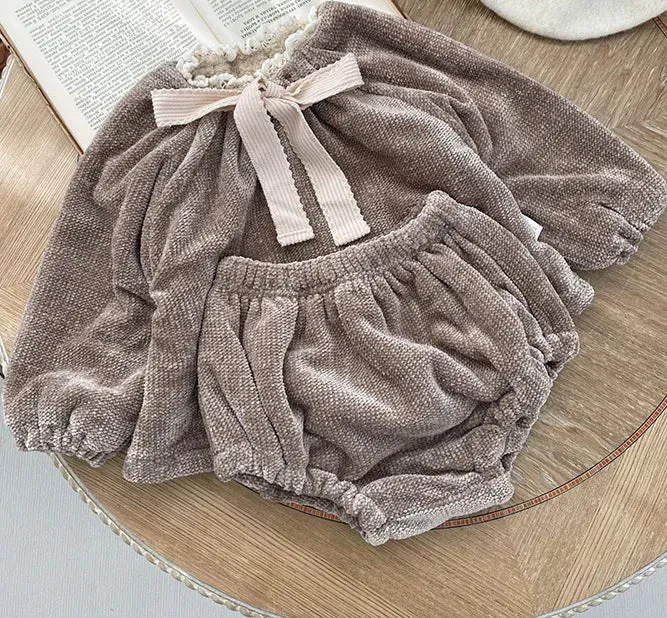 Winter Baby Double Layered Blouse & Bloomer 2Pcs Set