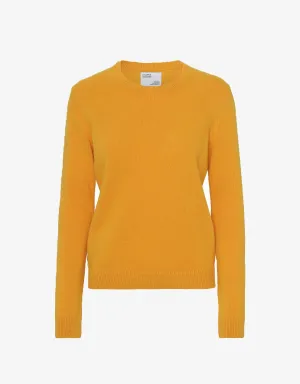 Women Classic Merino Wool Crew - Burned Yellow