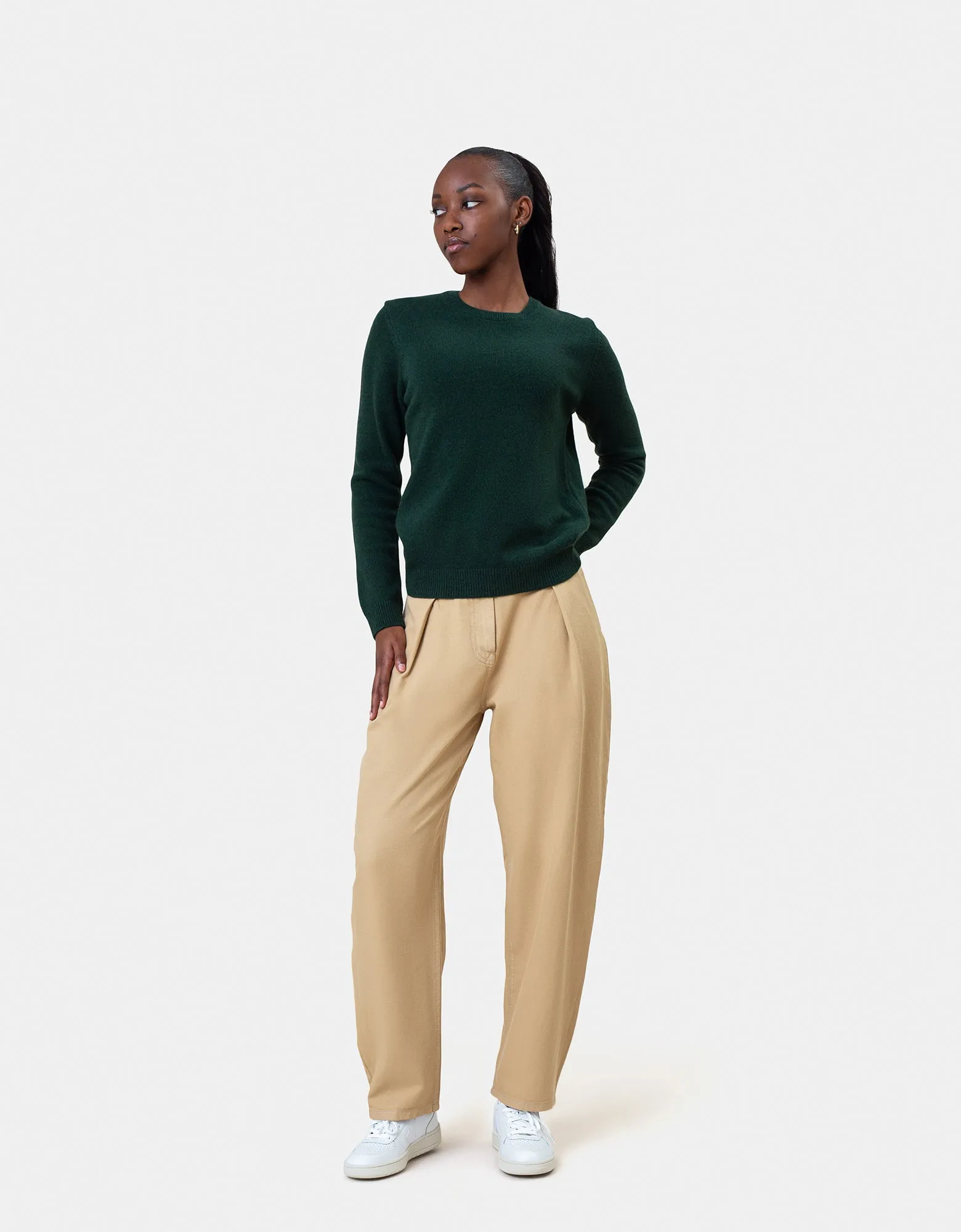 Women Classic Merino Wool Crew - Burned Yellow