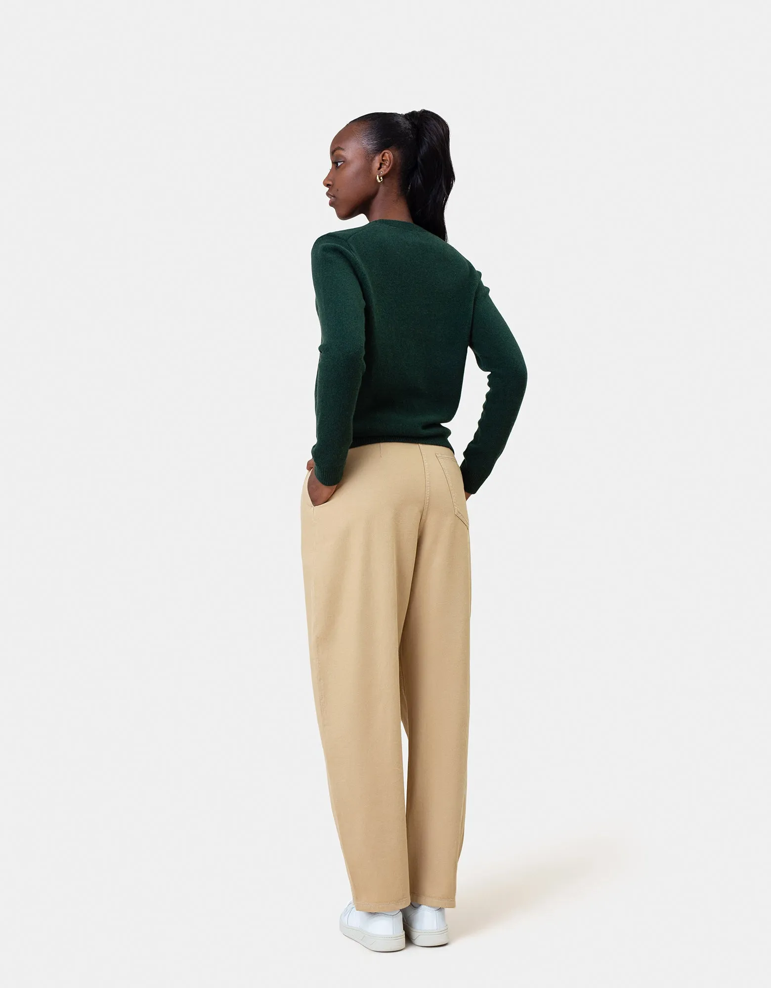 Women Classic Merino Wool Crew - Burned Yellow
