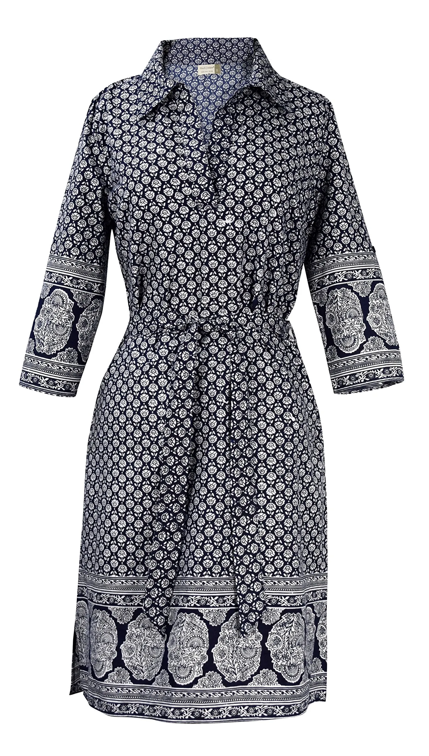 Womens Summer Causal V Neck Shift  Sleeve Waist Tie Shift Dress