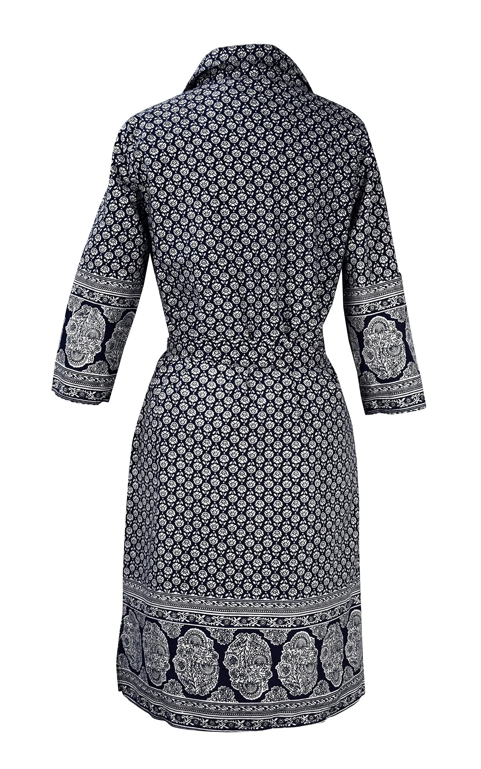 Womens Summer Causal V Neck Shift  Sleeve Waist Tie Shift Dress