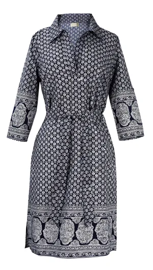 Womens Summer Causal V Neck Shift  Sleeve Waist Tie Shift Dress